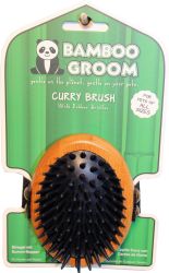 Bamboo Curry Brush With Rubber Bristles