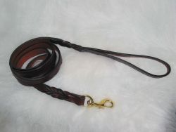 Leather Twisted Lead W/snap