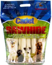 Cadet Rawhide Retriever Rolls 20 Count Value Pack