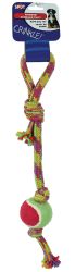Rainbow Crinkler Tug W/tennis Ball Dog Toy