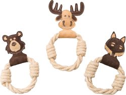 Dura-fused Leather Animal Rings Dog Toy