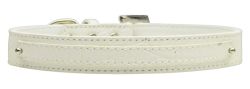 3/8" (10mm) Faux Croc Two Tier Collars White (size: large)