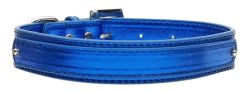 3/4" (18mm) Metallic Two-Tier Collar  Blue (size: large)