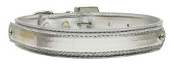 3/4" (18mm) Metallic Two-Tier Collar  Silver (size: large)