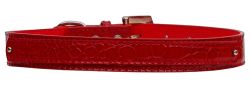 18mm  Two Tier Faux Croc Collar Red (size: large)