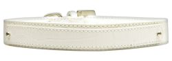 18mm  Two Tier Faux Croc Collar White (size: large)