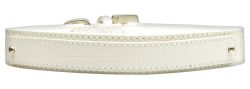 18mm  Two Tier Faux Croc Collar White (size: large)