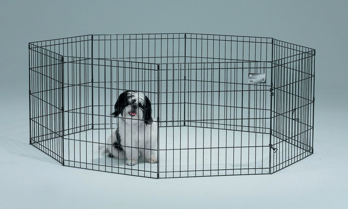 8 Panel Exercise Pen (Option 1: 24x24 In, Option 2: Black)