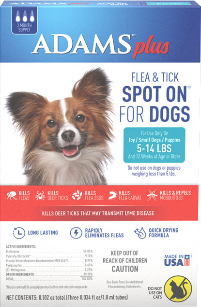 Adams Plus Flea & Tick Spot On Dog (Option 1: Small/3 Month)