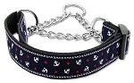 Anchors Nylon Ribbon Collar Martingale Blue (size: medium)