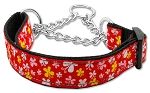 Butterfly Nylon Ribbon Collar Martingale Red (size: medium)
