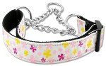 Butterfly Nylon Ribbon Collar Martingale White (size: medium)