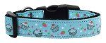 Cupcakes Nylon Ribbon Collar Baby Blue (size: medium)