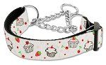 Cupcakes Nylon Ribbon Collar Martingale  White (size: medium)