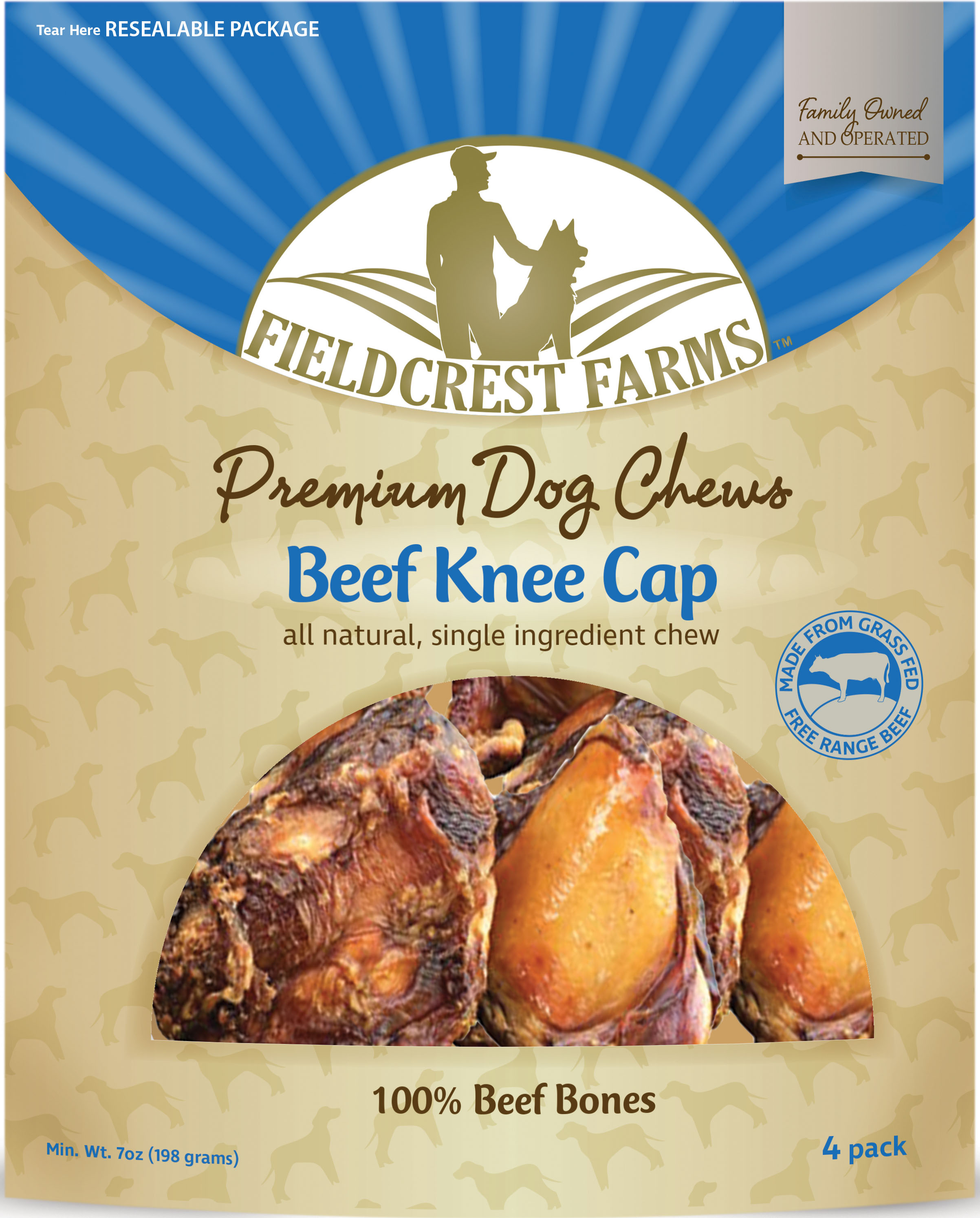 Fieldcrest Farms Beef Knee Cap (Option 1: 4 Pack)