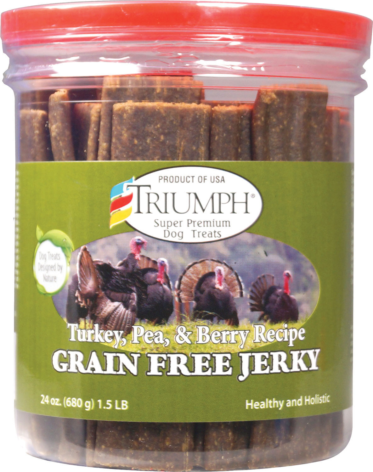 Grain Free Jerky Treats (Option 1: 24 Oz, Option 2: Turkey/pea/brry)