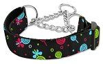 Lollipops Nylon Ribbon Collar Martingale  Black (size: medium)