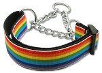 Rainbow Striped Nylon Collars Martingale Rainbow Stripes (size: medium)