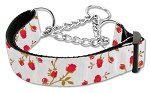 Roses Nylon Ribbon Collar Martingale  Red (size: medium)