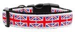 Tiled Union Jack(UK Flag) Nylon Ribbon Collar (size: medium)