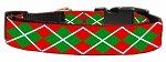 Christmas Argyle Nylon Ribbon Collar (size: medium)