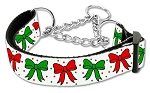 Christmas Bows Nylon Ribbon Collar Martingale (size: medium)