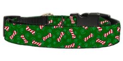 Candy Cane Bones Nylon and Ribbon Collars  . (size: large)