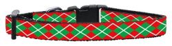 Christmas Argyle Nylon Ribbon Collar (size: small)