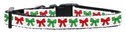 Christmas Bows Nylon Ribbon Collar (size: small)