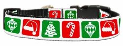 Timeless Christmas Nylon Ribbon Collar (size: large)