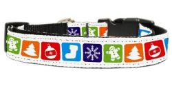 Classic Christmas Nylon and Ribbon Collars . (size: large)