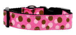 Confetti Dots Nylon Collar Bright Pink (size: large)