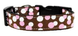 Confetti Dots Nylon Collar Chocolate (size: large)