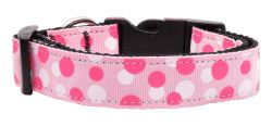 Confetti Dots Nylon Collar Light Pink (size: large)