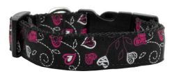 Crazy Hearts Nylon Collars Black (size: large)