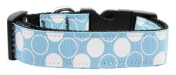 Diagonal Dots Nylon Collar  Baby Blue (size: large)