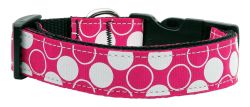 Diagonal Dots Nylon Collar  Bright Pink (size: large)