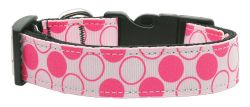 Diagonal Dots Nylon Collar  Light Pink (size: large)