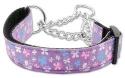 Butterfly Nylon Ribbon Collar Martingale Lavender (size: large)