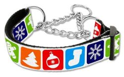 Classic Christmas Nylon Ribbon Collar Martingale (size: large)