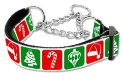 Timeless Christmas Nylon Ribbon Collar Martingale (size: large)