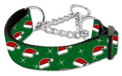 Santa Hats Nylon Ribbon Collar Martingale (size: large)