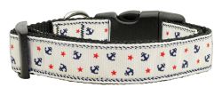 Anchors Nylon Ribbon Collar White (size: large)