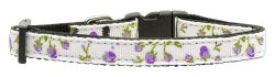 Roses Nylon Ribbon Collar Purple (size: small)