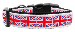 Tiled Union Jack(UK Flag) Nylon Ribbon Collar (size: large)