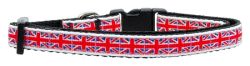 Tiled Union Jack(UK Flag) Nylon Ribbon Collar (size: small)