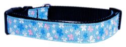 Butterfly Nylon Ribbon Collar Blue (size: large)