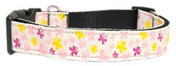 Butterfly Nylon Ribbon Collar White (size: large)