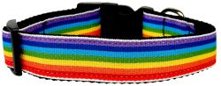 Rainbow Striped Nylon Collars Rainbow Stripes (size: large)