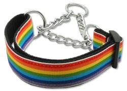 Rainbow Striped Nylon Collars Martingale Rainbow Stripes (size: large)